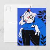 tijgervrouw briefkaart (Voorkant / Achterkant)