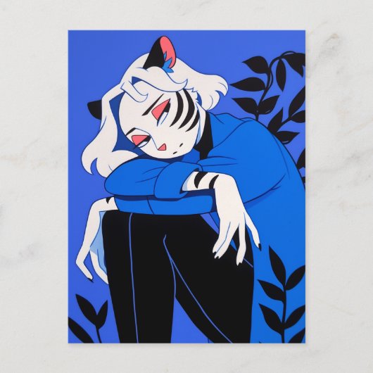 tijgervrouw briefkaart (Voorkant)