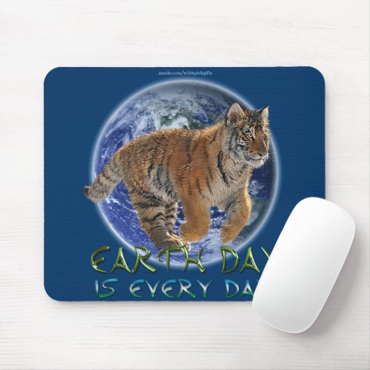 Tijgerwelp, Earth Day Wildlife Protection Mousepad Muismat (Met muis)