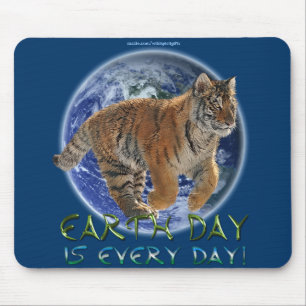 Tijgerwelp, Earth Day Wildlife Protection Mousepad Muismat