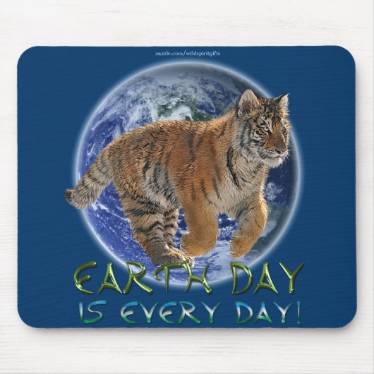 Tijgerwelp, Earth Day Wildlife Protection Mousepad Muismat (Voorkant)