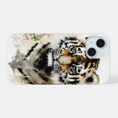 Tijgerwelp Inkt Schildering iPhone 15 Case (Achterkant horizontaal)