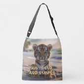 Tijgerwelp "ZON, ZAND EN STREPEN" Strand Crossbody Tas (Achterkant)