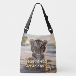 Tijgerwelp "ZON, ZAND EN STREPEN" Strand Crossbody Tas