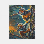 Tijgerwelpen in magisch Oerwoud Fleece Deken (Voorkant)