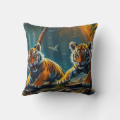 Tijgerwelpen in magisch Oerwoud Kussen (Achterkant)