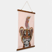 TIJGERWELPJE & KAKETOE HANGEND WANDKLEED (Gebogen)