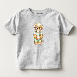 Tijgerwelpje met een speelgoed drum van Natasha Us Kinder Shirts