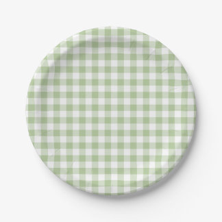 Tijgerzaad en Witte Gingham Papieren Bordje