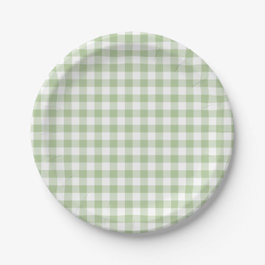Tijgerzaad en Witte Gingham Papieren Bordje (Voorkant)