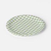 Tijgerzaad en Witte Gingham Papieren Bordje (Gekanteld)