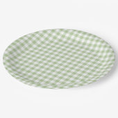 Tijgerzaad en Witte Gingham Papieren Bordje (Gekanteld)