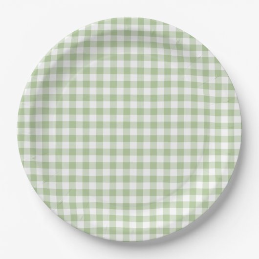 Tijgerzaad en Witte Gingham Papieren Bordje (Voorkant)