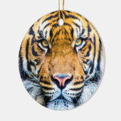 Tijgerzijde Monogram naam sluiten Keramisch Ornament (Links)