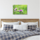 Tijgerzwaluwstaart- & dikkopvlinders op distel canvas afdruk (Insitu (Slaapkamer))