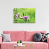Tijgerzwaluwstaart- & dikkopvlinders op distel canvas afdruk (Insitu (Woonkamer))
