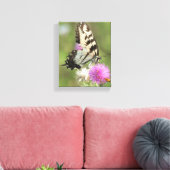 Tijgerzwaluwstaart op distel canvas afdruk (Insitu (Woonkamer))