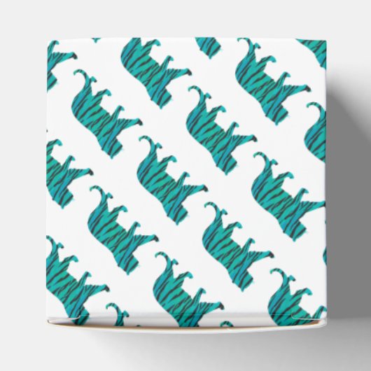 Tijgerzwart en Blauwgroen Silhouettes Bedankdoosjes (Bovenkant)