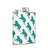 Tijgerzwart en Blauwgroen Silhouettes Heupfles (Rechts)