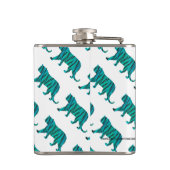 Tijgerzwart en Blauwgroen Silhouettes Heupfles (Achterkant)