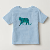 tijgerzwart en Blauwgroen Silhouettes-shirten Kinder Shirts (Voorkant)