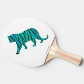Tijgerzwart en Blauwgroen Silhouettes Tafeltennisbatje (Zijkant)