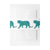 Tijgerzwart en Blauwgroen Silhouettes Uitnodigingen Wikkel (Voorkant Voorbeeld)