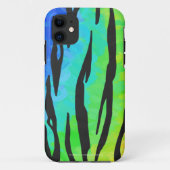 Tijgerzwart en regenboogdruk Case-Mate iPhone case (Achterkant)