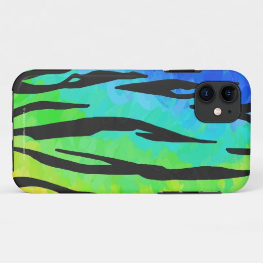 Tijgerzwart en regenboogdruk Case-Mate iPhone case (Achterkant (horizontaal))