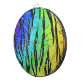 Tijgerzwart en regenboogdruk dartbord (Voorkant Rechts)