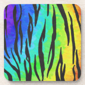 Tijgerzwart en regenboogdruk drankjes onderzetter (Voorkant)