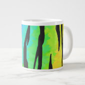 Tijgerzwart en regenboogdruk grote koffiekop (Voorkant rechts)