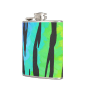 Tijgerzwart en regenboogdruk heupfles (Links)