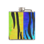 Tijgerzwart en regenboogdruk heupfles (Achterkant)