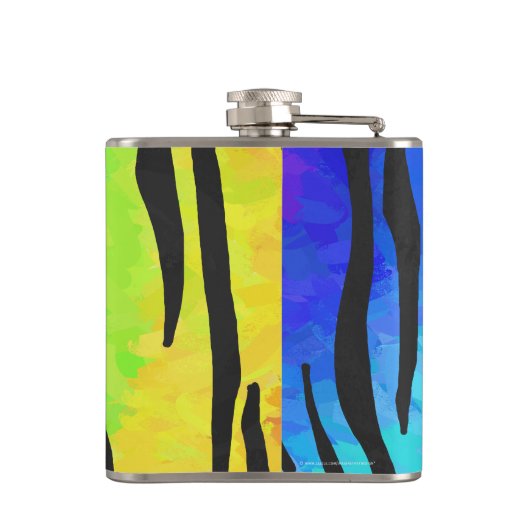 Tijgerzwart en regenboogdruk heupfles (Achterkant)