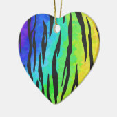 Tijgerzwart en regenboogdruk keramisch ornament (Links)