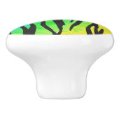 Tijgerzwart en regenboogdruk keramische knop (Zijkant)