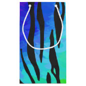 Tijgerzwart en regenboogdruk klein cadeauzakje (Achterkant)