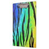 Tijgerzwart en regenboogdruk klembord (Links)