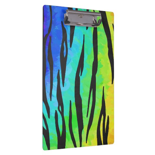 Tijgerzwart en regenboogdruk klembord (Rechts)