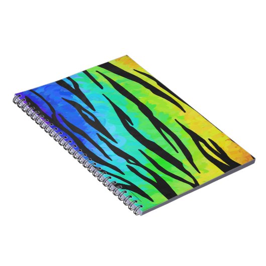 Tijgerzwart en regenboogdruk notitieboek (Rechterzijde)