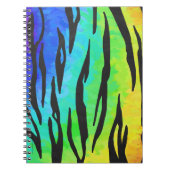 Tijgerzwart en regenboogdruk notitieboek (Voorkant)