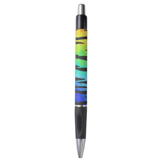 Tijgerzwart en regenboogdruk pen (Voorkant Verticaal)
