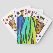 Tijgerzwart en regenboogdruk speelkaarten (Achterkant)