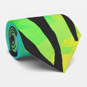 Tijgerzwart en regenboogdruk stropdas (Opgerold)