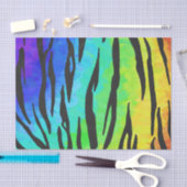 Tijgerzwart en regenboogdruk tissuepapier (Craft)