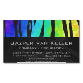 Tijgerzwart en regenboogdruk visitekaartje magneet (Voorkant)