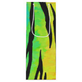 Tijgerzwart en regenboogdruk wijn cadeautas (Voorkant)