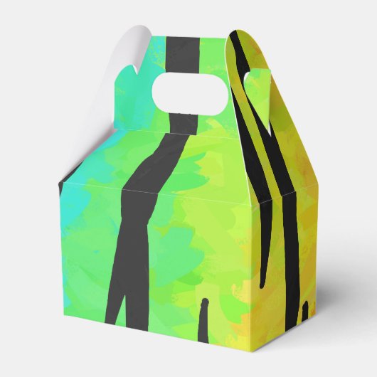 Tijgerzwart en regenboogschenken bedankdoosjes (Voorkant Zijde)