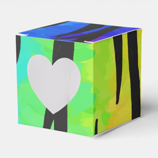 Tijgerzwart en regenboogschenken bedankdoosjes (Voorkant Zijde)